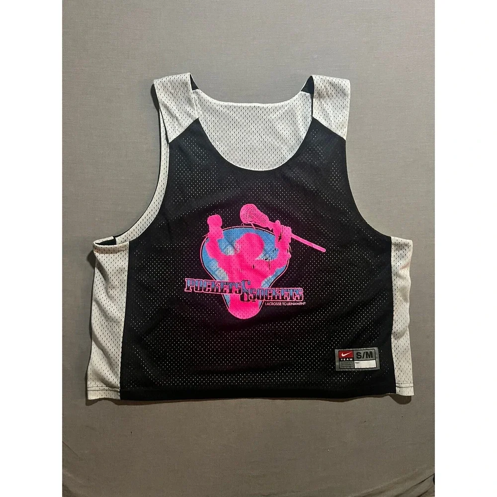 Nike Rockets And Sockets Lacrosse Reversible Jersey Mens S/M Black White Adult